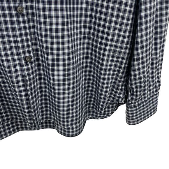 Jos. A. Bank Stretch Tailored Fit Long Sleeve Button Down Blue Plaid Mens Large - Picture 2 of 5